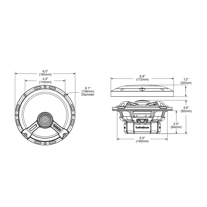 ALCHIMIST AS-616E car speaker size